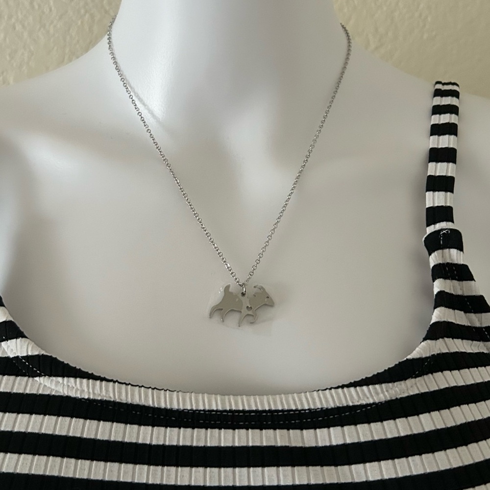 Goat Charm lover silver necklace OS
